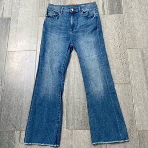 DL1961 Bridget Boot High Rise Instasculpt Crop Raw Hem Jeans Medium Wash Size 29